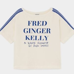 Bobo Choses Cream and Blue Short Sleeve Tee